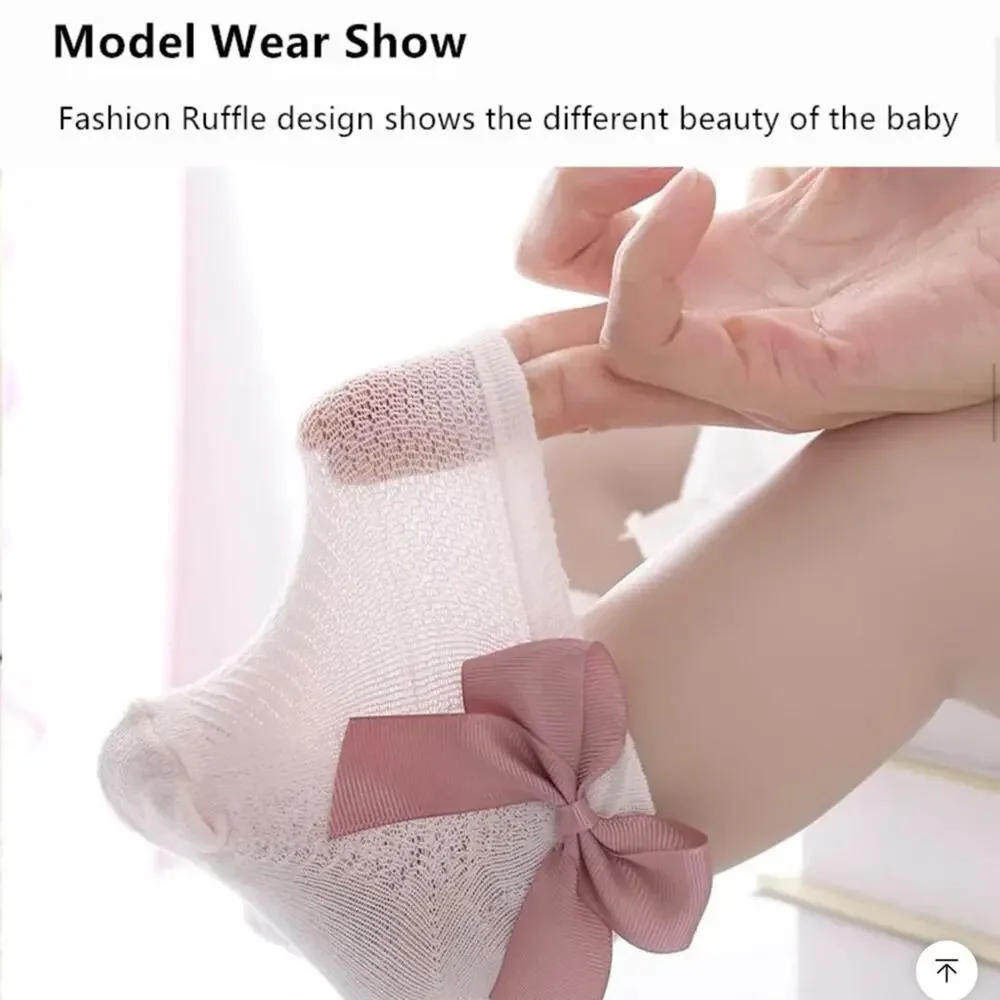 New lot of 3 baby girl bowknot socks 2-3 year medium